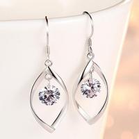 Cubic Zircon (CZ) Drop Earring 925 Sterling Silver plated fashion jewelry & for woman & with cubic zirconia Sold By Pair