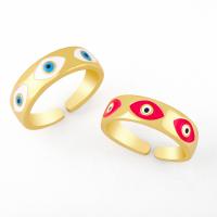 Brass Cuff Finger Ring, gold color plated, fashion jewelry & enamel, more colors for choice, 6mm, Sold By PC