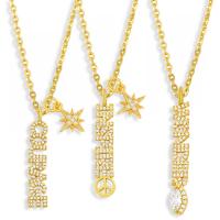 Cubic Zircon Micro Pave Brass Necklace, with 1.97 extender chain, gold color plated, fashion jewelry & different styles for choice & micro pave cubic zirconia, golden, nickel, lead & cadmium free, 8x53mm, Length:17.7 Inch, Sold By PC