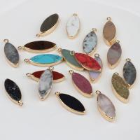 Gemstone Pendants Jewelry Natural Stone with Brass Horse Eye gold color plated fashion jewelry & DIY Sold By PC