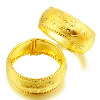 laiton bracelet ordinaire, Placage de couleur d'or, bijoux de mode, doré, 25x56mm, Vendu par PC
