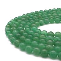Aventurin perle, Zeleni aventurin, Krug, uglađen, možete DIY & različite veličine za izbor, zelen, Prodano Per Približno 14.6 inčni Strand