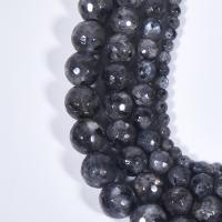 Labradorit Perlen, rund, poliert, DIY & verschiedene Größen vorhanden & facettierte, schwarz, verkauft per ca. 14.1 ZollInch Strang