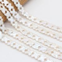 Keishi ferskvandskulturperle Beads, Ferskvandsperle, du kan DIY, hvid, 13x13mm, Solgt Per Ca. 14.1 inch Strand