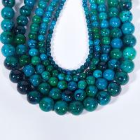 Lapis Beads, Round, polished, DIY & different size for choice, cyan, Sold Per Approx 14.1 Inch Strand