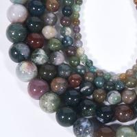 Natural Indian Agate Beads, Round, polished, DIY & different size for choice, mixed colors, Sold Per Approx 14.1 Inch Strand