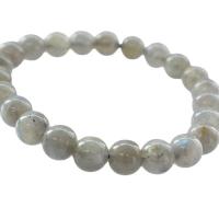 Labradorite Bracelet, Round, polished, DIY & Unisex & different size for choice, grey, Sold Per 18 cm Strand