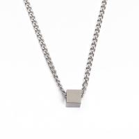 Titanium stål halskæde, sølvfarvet forgyldt, mode smykker, sølv, nikkel, bly & cadmium fri, Længde 17.7 inch, Solgt af PC