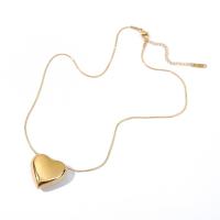 Titanium Steel Necklace Heart gold color plated fashion jewelry nickel lead & cadmium free Length 15.7 Inch Sold By PC