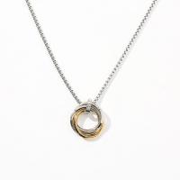 Titanium Steel Necklace gold color plated fashion jewelry silver color nickel lead & cadmium free Length 2.36 Inch Sold By PC