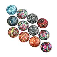 Glass Cabochons, Round, time gem jewelry & Unisex & different size for choice, mixed colors, 20PCs/Bag, Sold By Bag