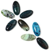 Agate Cabochon, Oval, Unisex, more colors for choice, 15x30mm, 5PCs/Bag, Sold By Bag