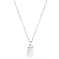 Stainless Steel Jewelry Necklace, Pineapple, silver color plated, Unisex, 25x13x1mm, Length:Approx 17.72 Inch, Sold By PC
