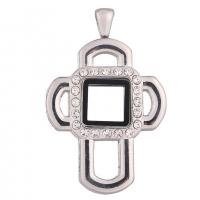 Floating Charms Pendant Zinc Alloy with Magnet & Glass & Rhinestone Cross plated Unisex nickel lead & cadmium free Sold By PC