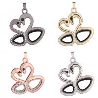 Floating Charms Pendant Zinc Alloy with Magnet & Glass & Rhinestone Swan plated Unisex nickel lead & cadmium free Sold By PC