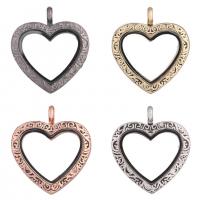 Floating Charms Pendant, Tibetan Style, with Magnet & Glass, Heart, plated, Unisex, more colors for choice, nickel, lead & cadmium free, 33x30x7mm, Sold By PC
