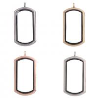 Floating Charms Pendant, Tibetan Style, with Magnet & Glass, Rectangle, plated, Unisex, more colors for choice, nickel, lead & cadmium free, 57x29x8mm, Sold By PC