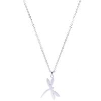 Stainless Steel Jewelry Necklace, Dragonfly, silver color plated, Unisex, 24x33x1mm, Length:Approx 17.72 Inch, Sold By PC