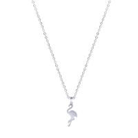 Stainless Steel Jewelry Necklace, Crane, silver color plated, Unisex, 25x10x1mm, Length:Approx 17.72 Inch, Sold By PC