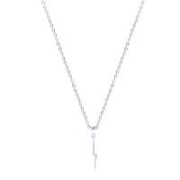 Stainless Steel Jewelry Necklace, Lightning Symbol, silver color plated, Unisex, 25x3x1mm, Length:Approx 17.72 Inch, Sold By PC