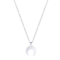 Stainless Steel Jewelry Necklace, Moon, silver color plated, Unisex, 25x22x1mm, Length:Approx 17.72 Inch, Sold By PC