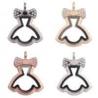 Floating Charms Pendant Zinc Alloy with Magnet & Glass & Rhinestone Skirt plated Unisex nickel lead & cadmium free Sold By PC