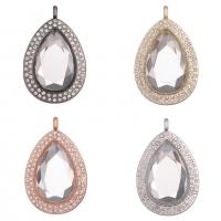 Floating Charms Pendant Zinc Alloy with Magnet & Glass & Rhinestone Teardrop plated Unisex & faceted nickel lead & cadmium free Sold By PC
