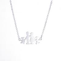 Stainless Steel Jewelry Necklace, silver color plated, Unisex, 25x14x1mm, Length:Approx 17.72 Inch, Sold By PC