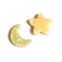 Natural Stone Craft Decoration, Moon and Star, polished, more colors for choice, 25x32mm,32mm, Sold By PC