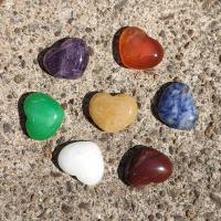 Kamień szlachetny Ozdoba, Serce, obyty, do wyboru różne materiały, dostępnych więcej kolorów, 18mm, sprzedane przez PC