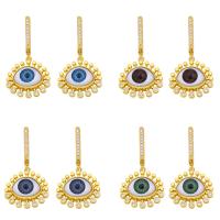 Cubic Zirconia Micro Pave Brass Earring, with Resin, gold color plated, micro pave cubic zirconia & enamel, more colors for choice, nickel, lead & cadmium free, 39x20mm, Sold By Pair