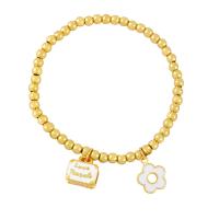Brass Bracelet gold color plated enamel nickel lead & cadmium free Length 6.69 Inch Sold By PC