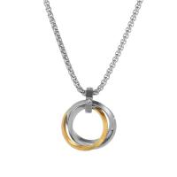 Stainless Steel Jewelry Necklace, Donut, plated, oval chain & for woman & hollow, more colors for choice, 32mm, Length:Approx 23.6 Inch, Sold By PC
