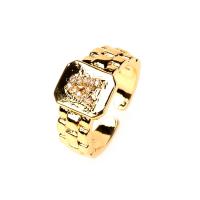 Brass Open Finger Ring, gold color plated, different designs for choice & micro pave cubic zirconia & for woman, nickel, lead & cadmium free, 11mm, Sold By PC
