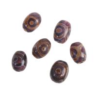 Perles agate dzi tibétaine naturelle, agate Tibétaine, tambour, DIY, couleurs mélangées, 19x14x14mm, Vendu par PC