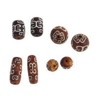 Ágata natural tibetano Dzi Beads, Ágata tibetana, DIY, Mais cores pare escolha, 30x11x11mm, vendido por PC