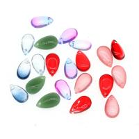 Glass Pendant, Teardrop, more colors for choice, 14x8x5mm, 150PCs/Bag, Sold By Bag