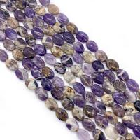 Natural Amethyst Beads, Flat Round, DIY, purple, 13x18mm, Sold Per 38 cm Strand