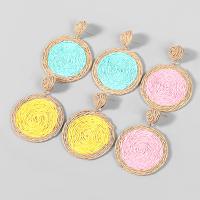 Zinc Alloy Drop Earring with Rafi Straw fashion jewelry & for woman Sold By Pair