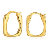 Messing Huggie Hoop Ohrringe, 18 K vergoldet, Modeschmuck & für Frau, goldfarben, 21x19mm, verkauft von Paar