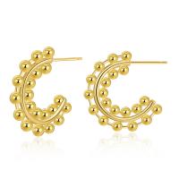 Brass Stud Earring, 18K gold plated, fashion jewelry & for woman, golden, 26mm, Sold By Pair