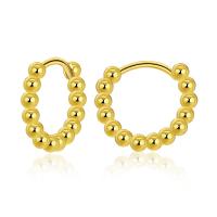 Kolczyki Huggie Hoop mosiądz, Pozłacane 18K złotem, biżuteria moda & różnej wielkości do wyboru & dla kobiety, złoty, sprzedane przez para