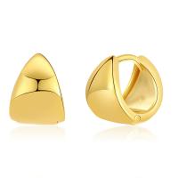Kolczyki Huggie Hoop mosiądz, Pozłacane 18K złotem, biżuteria moda & dla kobiety, złoty, 13x10mm, sprzedane przez para