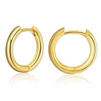 Brass Huggie Hoop Earring, 18K gold plated, fashion jewelry & for woman, golden, 15mm, Inner Diameter:Approx 12mm, Sold By Pair