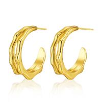 Brass Stud Earring, 18K gold plated, fashion jewelry & for woman, golden, 24mm, Sold By Pair