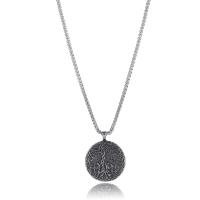 Stainless Steel Jewelry Necklace, silver color plated, fashion jewelry & blacken, silver color, nickel, lead & cadmium free, 32x33mm, Length:23.6 Inch, Sold By PC