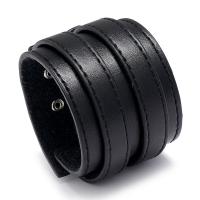 PU Leather Cord Bracelets with Zinc Alloy Double Layer & fashion jewelry 50mm Length 10.63 Inch Sold By PC