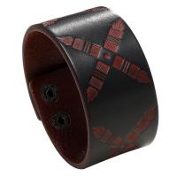 cuir PU bracelet, avec fer, bijoux de mode, plus de couleurs à choisir, 230x38mm, Vendu par PC