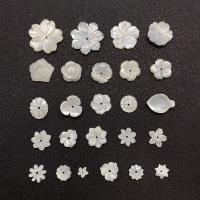 Natural White Shell Beads, Flower, Carved, DIY & different size for choice & different styles for choice, white, Sold By PC
