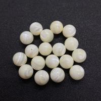 Weiße Lippenschale Halbloch Perle, rund, poliert, DIY & verschiedene Größen vorhanden, weiß, verkauft von PC